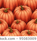 illustrated autumn harvest pumpkin background 95083009