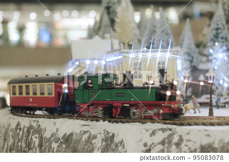 a Holiday model train scene at the mall 95083078