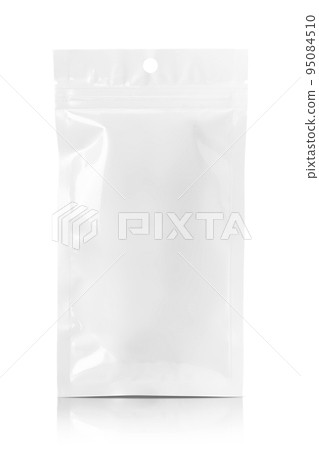 Blank packaging white plastic OPP zipper pouch for product design mockup 95084510