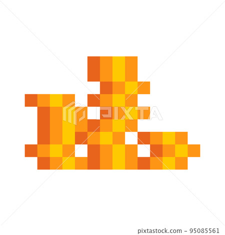 Pixel art golden coin retro video game. Vector illustration. 95085561
