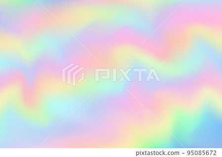 Rainbow mesh gradient background. Color blurred waves. Abstract holographic texture. Unicorn pastel wallpaper. Vector illustration. 95085672