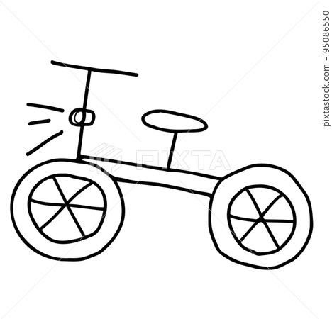 帶燈的自行車的線條畫插圖 帶燈的自行車的線條畫插圖 95086550