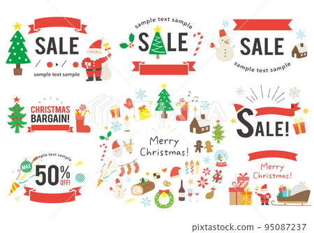 Christmas illustration frame set (with letters) that can be used for banners, etc. 95087237