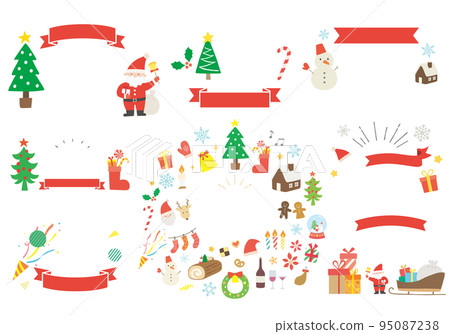 Christmas illustration frame set (no letters) that can be used for banners, etc. Christmas illustration frame set (no letters) that can be used for banners, etc. 95087238