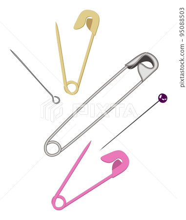 Vector collection of various pins on white background. 95088503