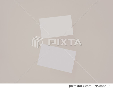 3D blank business cards. Mockup scene. Template for branding identity. 3D rendering. 3D blank business cards. Mockup scene. Template for branding identity. 3D rendering. 95088508