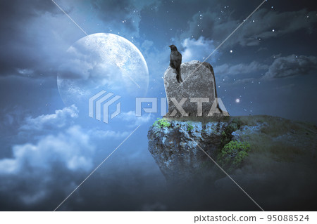 Crow on the graveyard Crow on the graveyard 95088524
