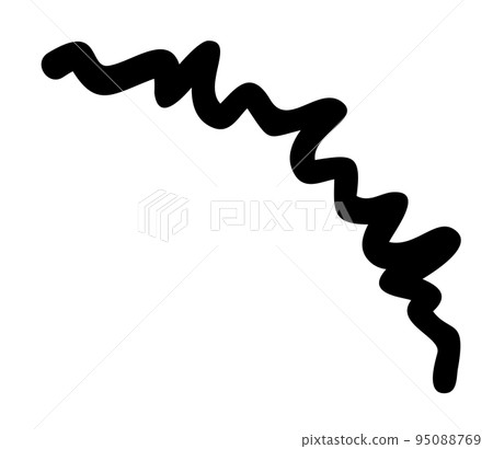 Black curved handdrawn line. Vector isolated illustration. 95088769