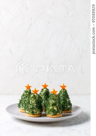 Holiday appetizer in form of christmas tree 95088929