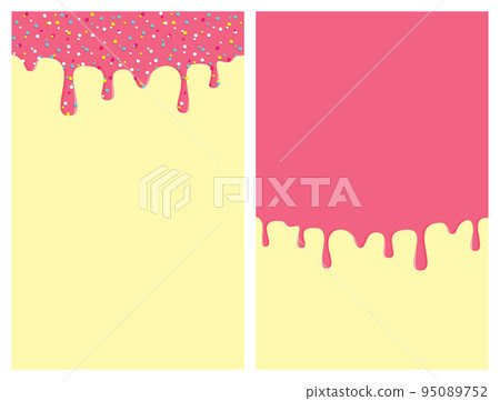 Set of Dripping Pink Donut Glaze Backgrounds Set of Dripping Pink Donut Glaze Backgrounds 95089752