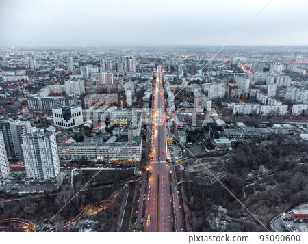 Aerial view Kharkiv city Nauky street Sarzhyn Yar Aerial view Kharkiv city Nauky street Sarzhyn Yar 95090600