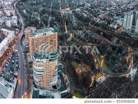 Aerial panorama Kharkiv city, winter Sarzhyn Yar 95090608
