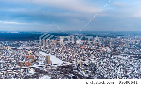 Aerial Kharkiv city urban cityscape with epic sky 95090641