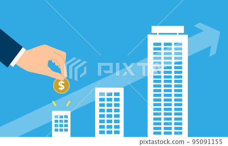 投資和成長中的公司插圖、矢量圖 投資和成長中的公司插圖、矢量圖 95091155