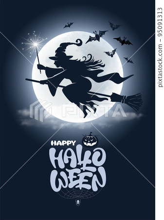 Halloween Witch And Moon 95091313
