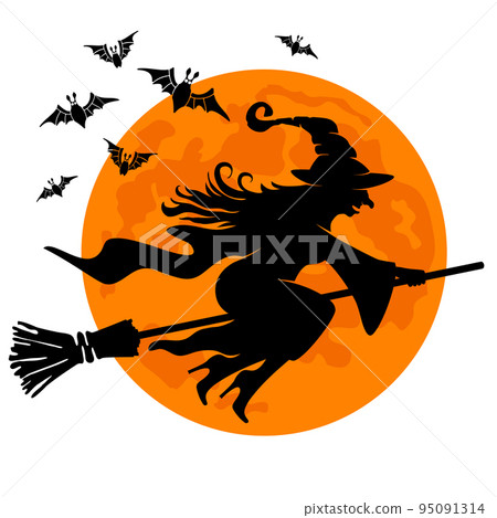 Halloween Witch And Moon 95091314