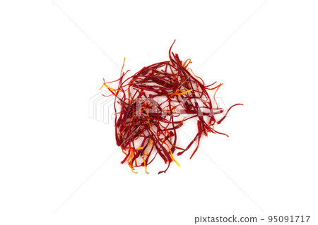 Dried saffron spice isolated Dried saffron spice isolated 95091717