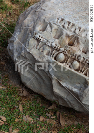 Close up of a piece of ancient history in Italy 95092953