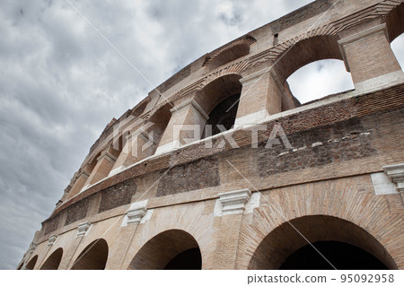 Monument of Ancient Rome and cloudy sky in the background Monument of Ancient Rome and cloudy sky in the background 95092958