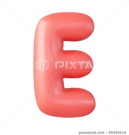 3d letter E uppercase 95093634