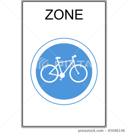 Bicycle zone. Road sign. Vector image. 95096146