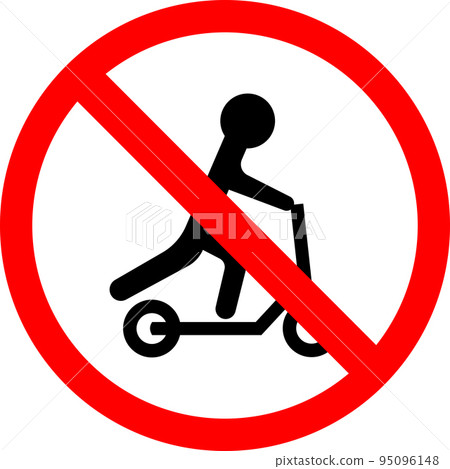 Riding is prohibited on a scooter. Road signs. Riding is prohibited on a scooter. Road signs. 95096148