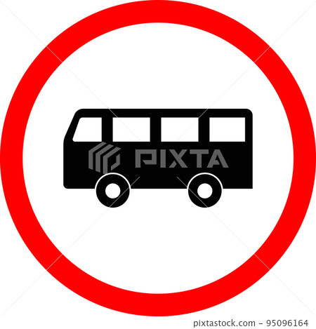 The movement of buses is prohibited. Road signs. The movement of buses is prohibited. Road signs. 95096164