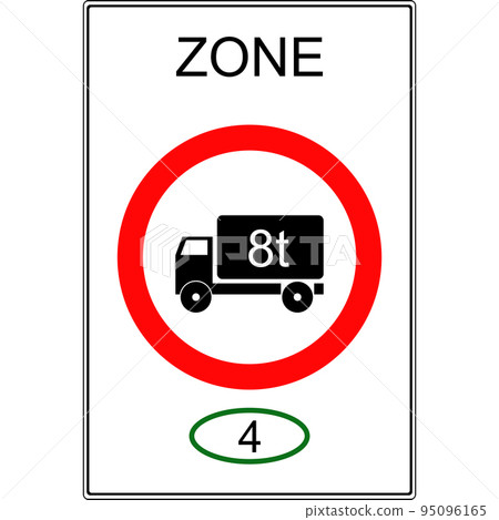 An area with a restricted ecological class of trucks. 95096165
