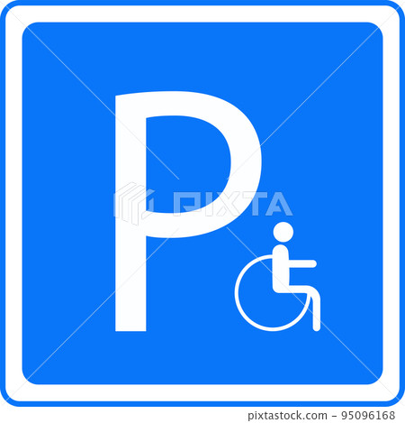 Parking for cars for people with disabilities. Road signs. 95096168