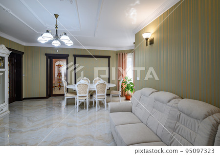 Classic living room interior design with marble floor Classic living room interior design with marble floor 95097323