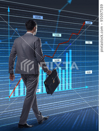 Businessman walking in business concept 95097589