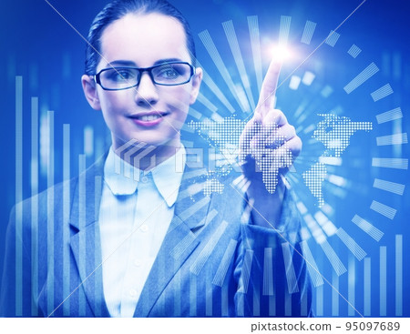 Businesswoman in data mining concept 95097689
