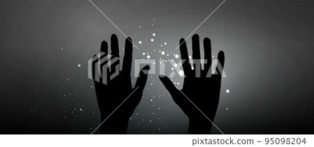 Astrology human arms with stars in boho style. vector esoteric elements 95098204