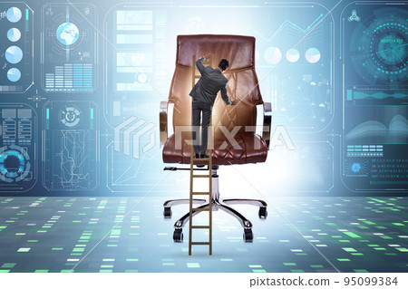 Businessman in the career concept climbing chair 95099384
