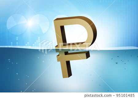 Concept of rouble devaluation and economic crisis 95101485