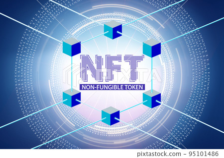 Illustration of NFT - non-fungible token Illustration of NFT - non-fungible token 95101486