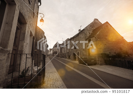 Streets of old French town Bligny-sur-Ouche, located in Franc 95101817