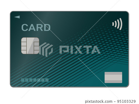 Illustration of a green numberless credit card 95103329