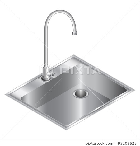 vector illustration of water tap & sink vector illustration of water tap & sink 95103623