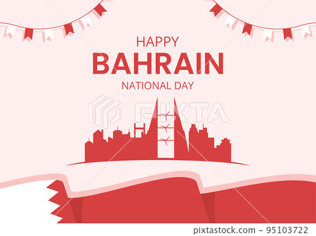 Bahrain National Day or Independence Template Hand Drawn Cartoon Flat Illustration with Wavy Flag in 16th of December Patriotic Holiday Design Bahrain National Day or Independence Template Hand Drawn Cartoon Flat Illustration with Wavy Flag in 16th of December Patriotic Holiday Design 95103722