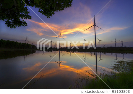 renewable energy with wind turbines 95103808