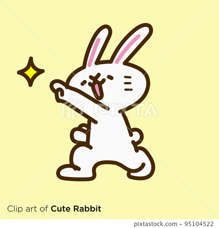兔子角色插圖系列“看起來很酷的兔子” 95104522