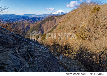 Mt.Fuji and Tanzawa Omote Ridge in winter 95105862