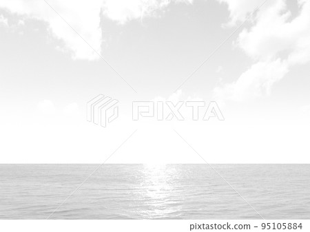 Halftone sky cloud sea cartoon background illustration 95105884