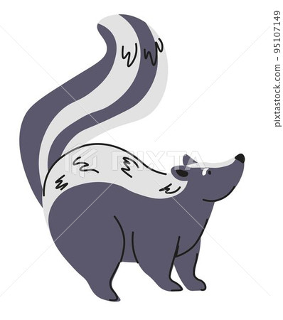 Forest animals, portrait of skunk, wilderness Forest animals, portrait of skunk, wilderness 95107149