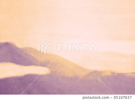 Gradation sunset sky and mountain range background of watercolor and Japanese paper texture Gradation sunset sky and mountain range background of watercolor and Japanese paper texture 95107637