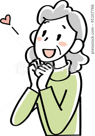 一位高興的資深婦女的上身 95107766