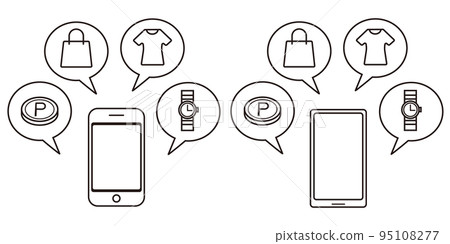 Smartphone set for online shopping Smartphone set for online shopping 95108277