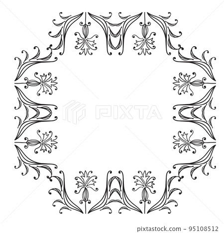 Hand drawing zentangle floral decorative frame 95108512