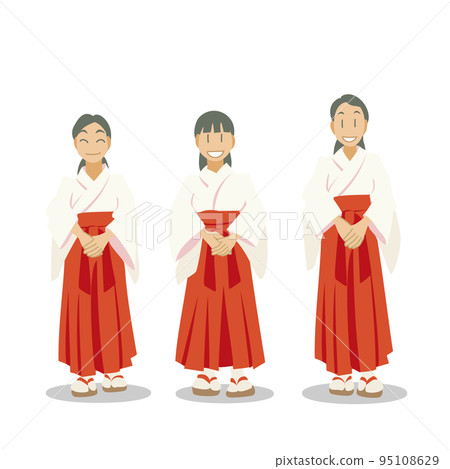 三個穿著巫女服裝的女人 三個穿著巫女服裝的女人 95108629